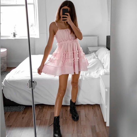 Zara Dresses Nwt Zara Blogger Fav Light Pink Tulle Mini Dress